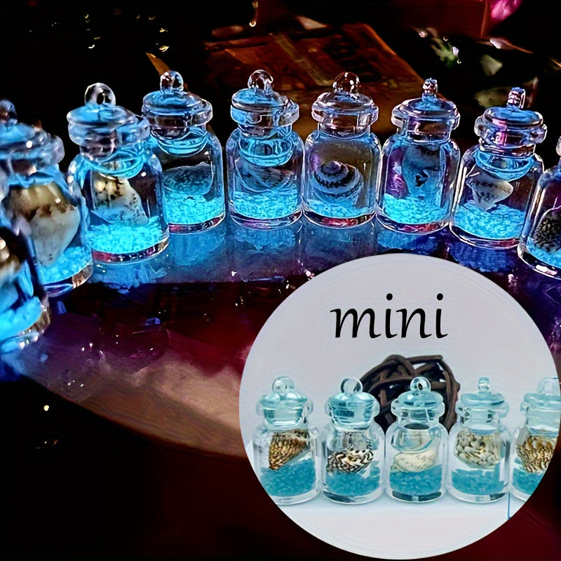 6 luminous transparent bottles ocean theme, Christmas tree mini decorations, home outdoor decorations, Christmas New Year Christmas Eve small gifts,