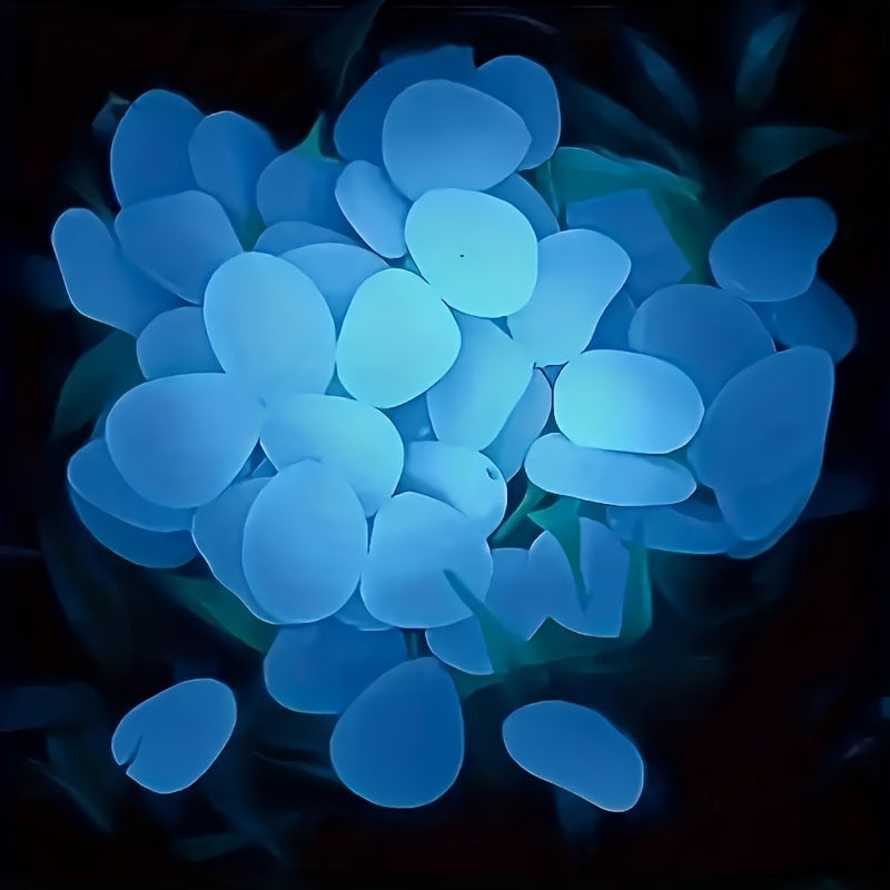 100 Pieces Pack of Glow-in-the-Dark Stones Resin Glow-in-the-Dark Pebbles