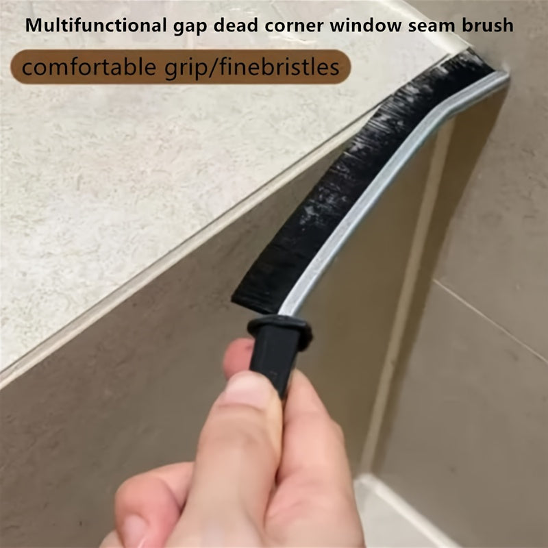 1 Piece Long Handle Groove Cleaning Brush - Stiff Bristle, Multi-Purpose Crevice Tool for Windows and Doors, Dust Removal, No Dead End, Scrubbing - Essential Cleaning Supplies