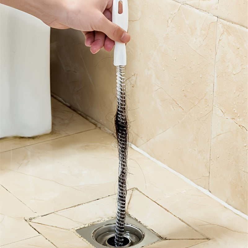 1条 45厘米长 FlexiClean Plastic pipe cleaning brush, pipe head plus tool, bathroom drain and pond sludge remover, flexible cleaning equipment