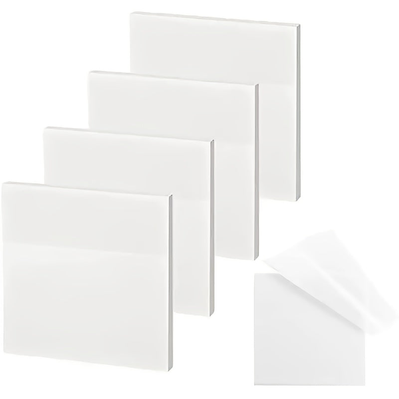 100 Clear Sticky Notes - Waterproof, Medium Square Sticky Notes for Students and Office Use