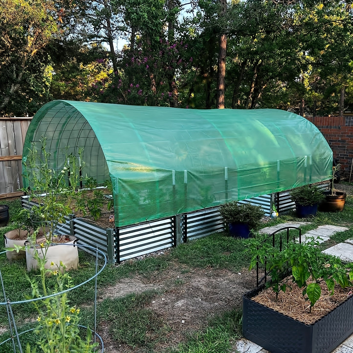 Heavy Duty Green Transparent Tarp -, UV and Waterproof Plastic Cover,
