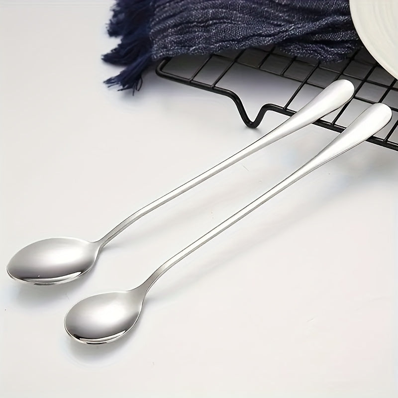1PC stainless steel long handle ice tea spoon, coffee spoon, ice cream stirring spoon, dishwasher safe, kitchen accessories, cutlery set