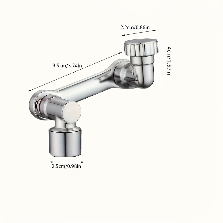 1 Piece Chrome 1080° Foldable and Retractable Kitchen/Bathroom Faucet, Dual Handles, Cold Water Only, Easy Single Hole Installation - Sleek Modern Design, Nickel, Bathroom Faucet