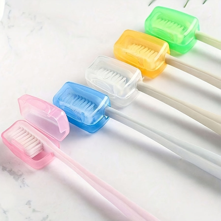 5pcs Portable Toothbrush Case with Cover, Travel Size Dustproof Protective Case, Portable Drainage Toothbrush Cap, Essential for Oral Hygiene, Hypoallergenic and Alcohol-free, Very Suitable for Home, Business Travel and Outdoor Use