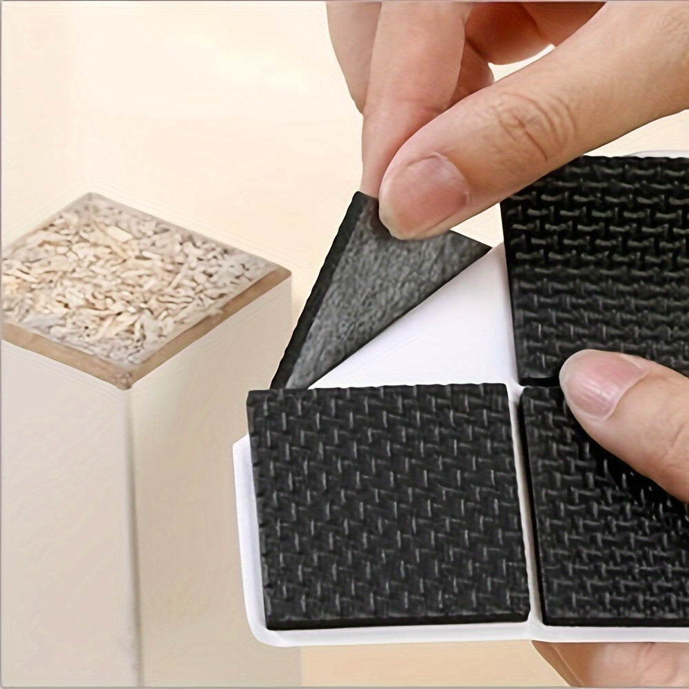 30 Pieces Self-Adhesive Furniture Leg Foam Rubber Pads: Non-Slip EVA Pads to Protect Furniture and Keep It Stable - 1" Square Black
