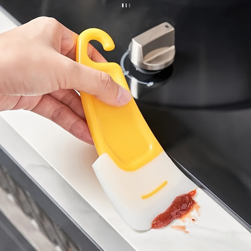 1pcKitchen Silicone Scraper - Durable high temperature resistant scraper for oil-free cleaning, suitable for non-stick pans, boat/household utensil for scraping pots and dishes.