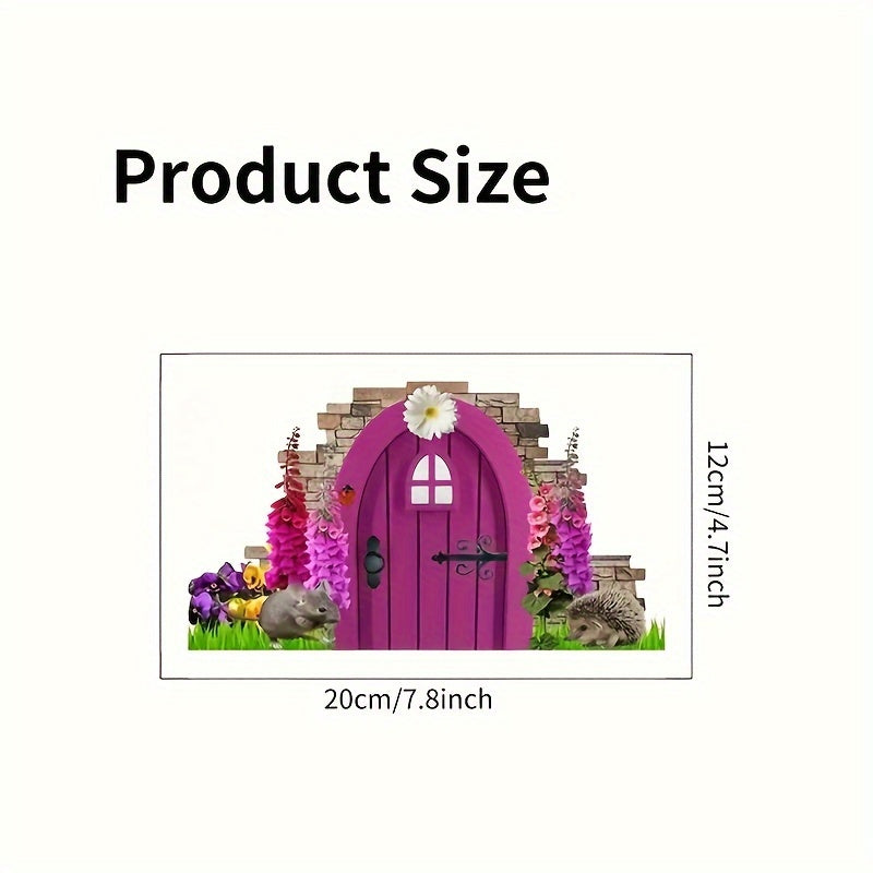 1 Piece Hedgehog and Mouse Vinyl Wall Sticker - Creative Animal Print Sticker for Home, Closet and Corner Decoration