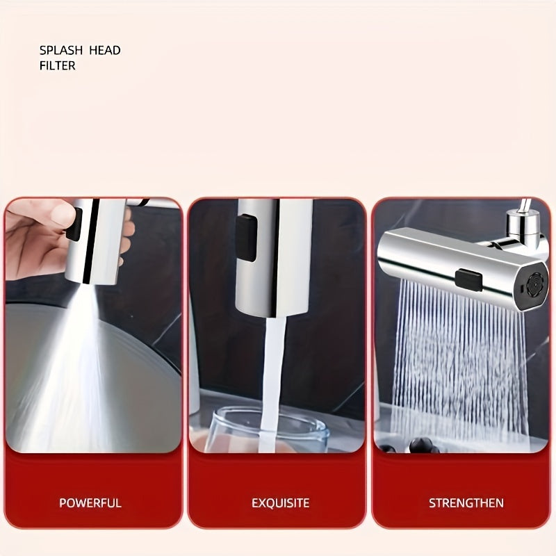 Swivel Kitchen Faucet Set with Touch Control, Waterfall Function and Sink Extension - ABS Material, Anti-Splash Filter, 3 Spray Modes (For Vegetables, Fruits and Dishwashing)