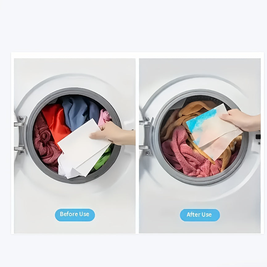 50-Pack All-In-One Color Catching Laundry Sheets - Non-Charged Dye Catching and Anti-Transfer Washing Sheets for Mixed Washing, Safe and Secure
