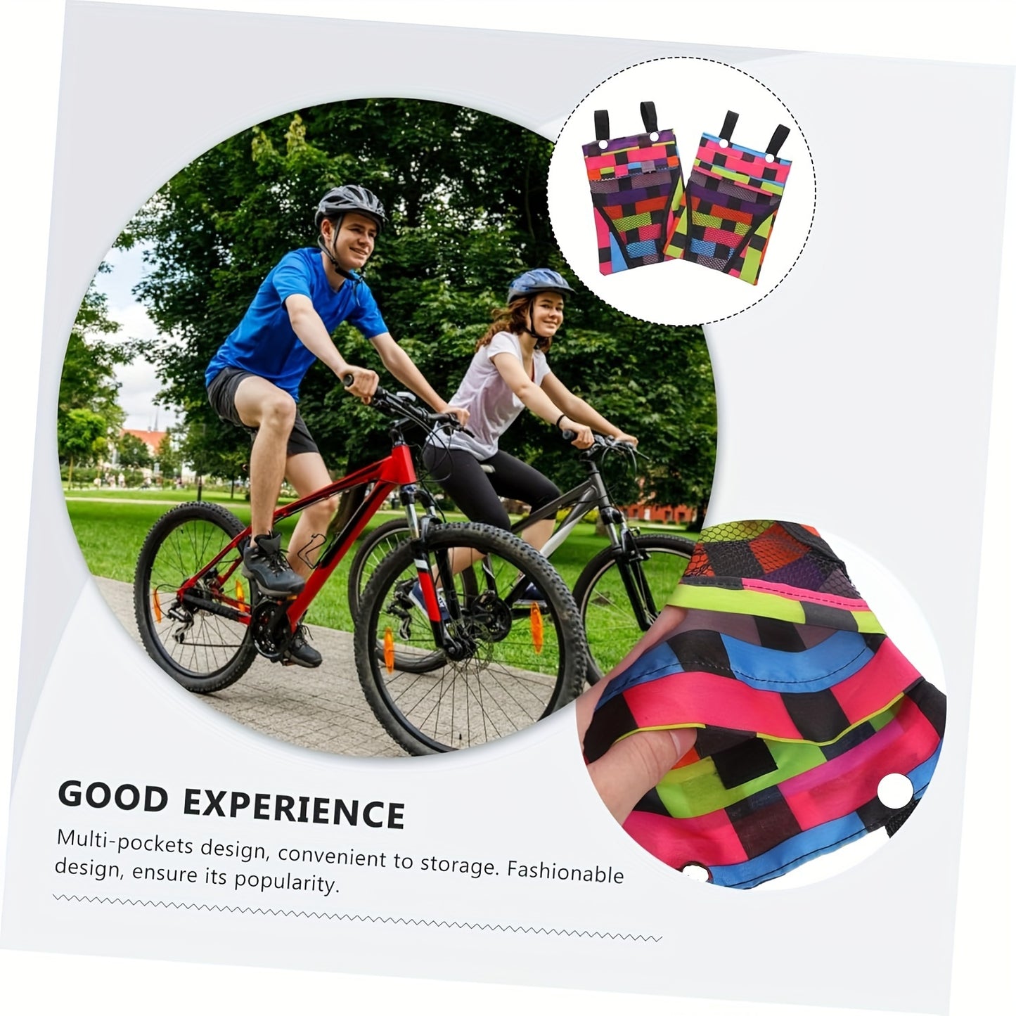 Large Capacity Bike Front Frame Storage Bag - Adjustable Nylon Bag with Phone Holder for Water Bottle, Keys and Wallet