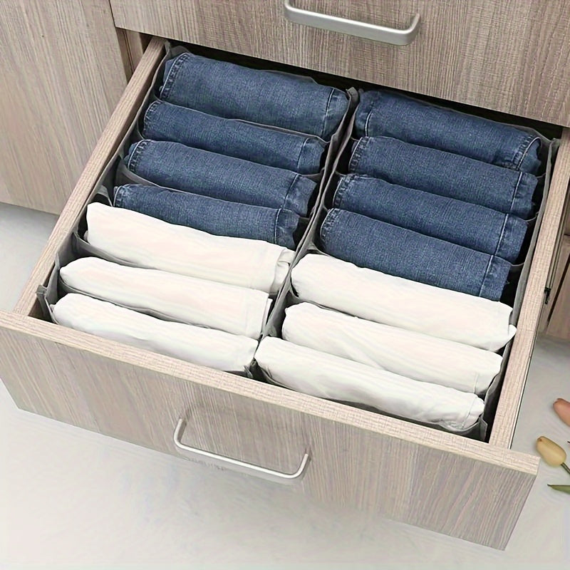 Space Saving Foldable Clothing Storage Boxes - Canvas Wardrobe Boxes for Jeans, Underwear, Socks and More - Easy to Use and Foldable for Back to School