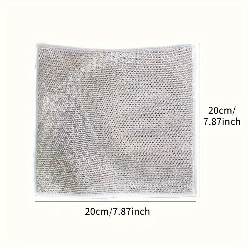 10 Stainless Steel Cleaning Cloths - Non-stick Mesh Dish Towels for Kitchen Maintenance
