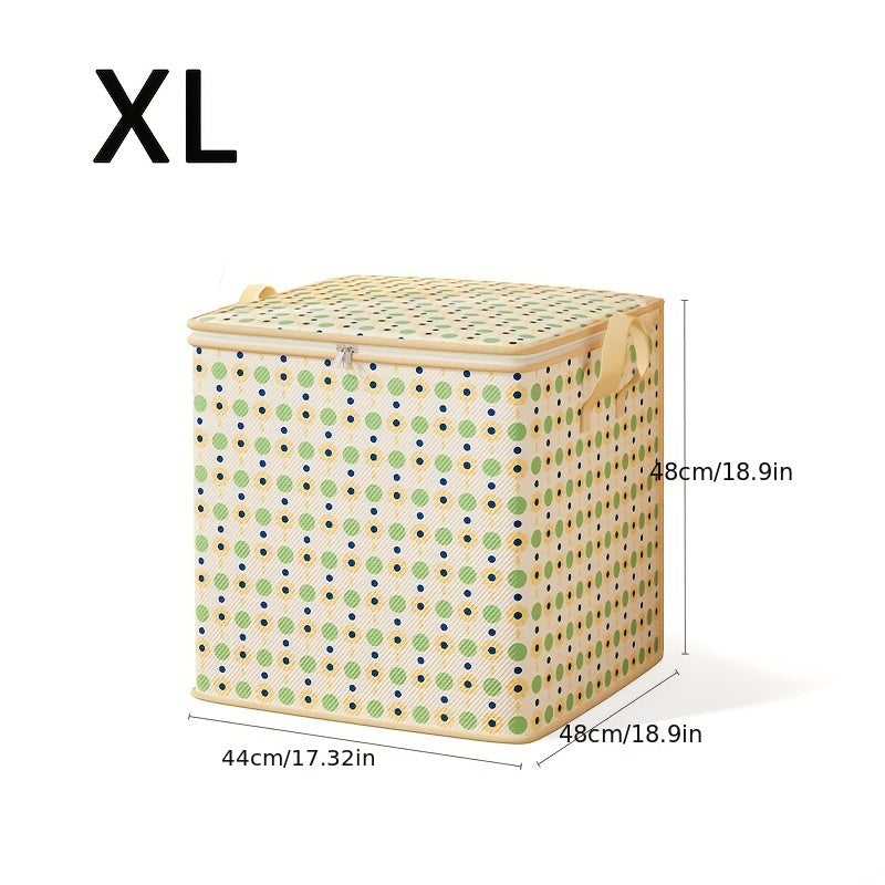 Bohemian style large storage bag - multifunctional, foldable clothes and quilt storage bag, perfect for moving and seasonal sorting, practical hook