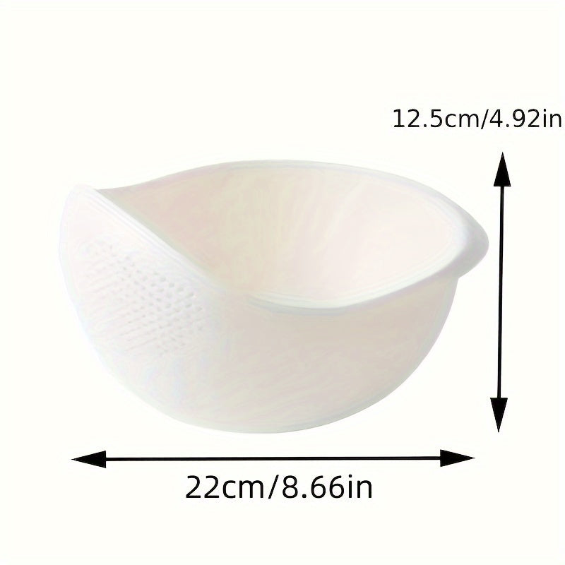 1pc, Plastic Rice Washing Bowl with Strainer - Efficiently Wash Small Grains And Kitchen Gadgets