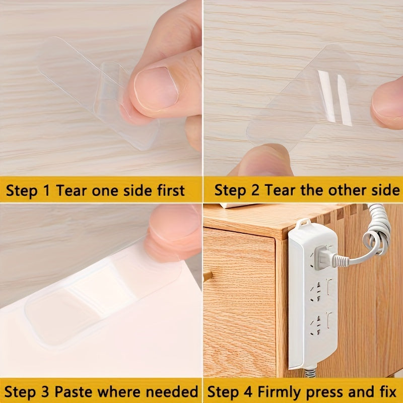 60 pieces double-sided transparent tape package waterproof transparent and easy to tear
