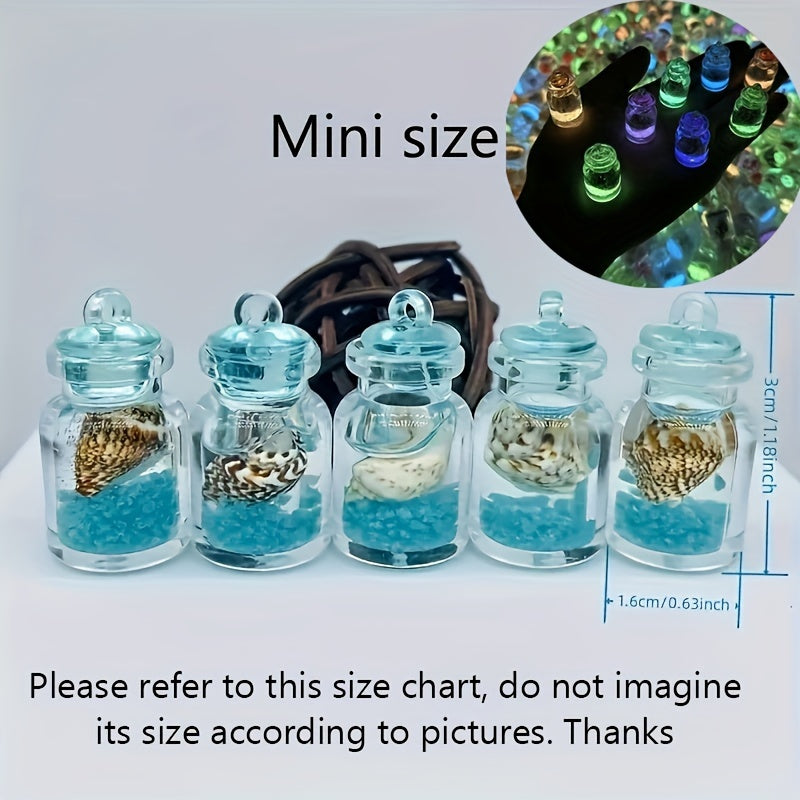 6 luminous transparent bottles ocean theme, Christmas tree mini decorations, home outdoor decorations, Christmas New Year Christmas Eve small gifts,