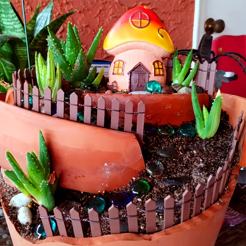 Charming Mini Wooden Fence for Fairy Gardens - Fascinating micro landscaping accessories, perfect for home and garden decoration or