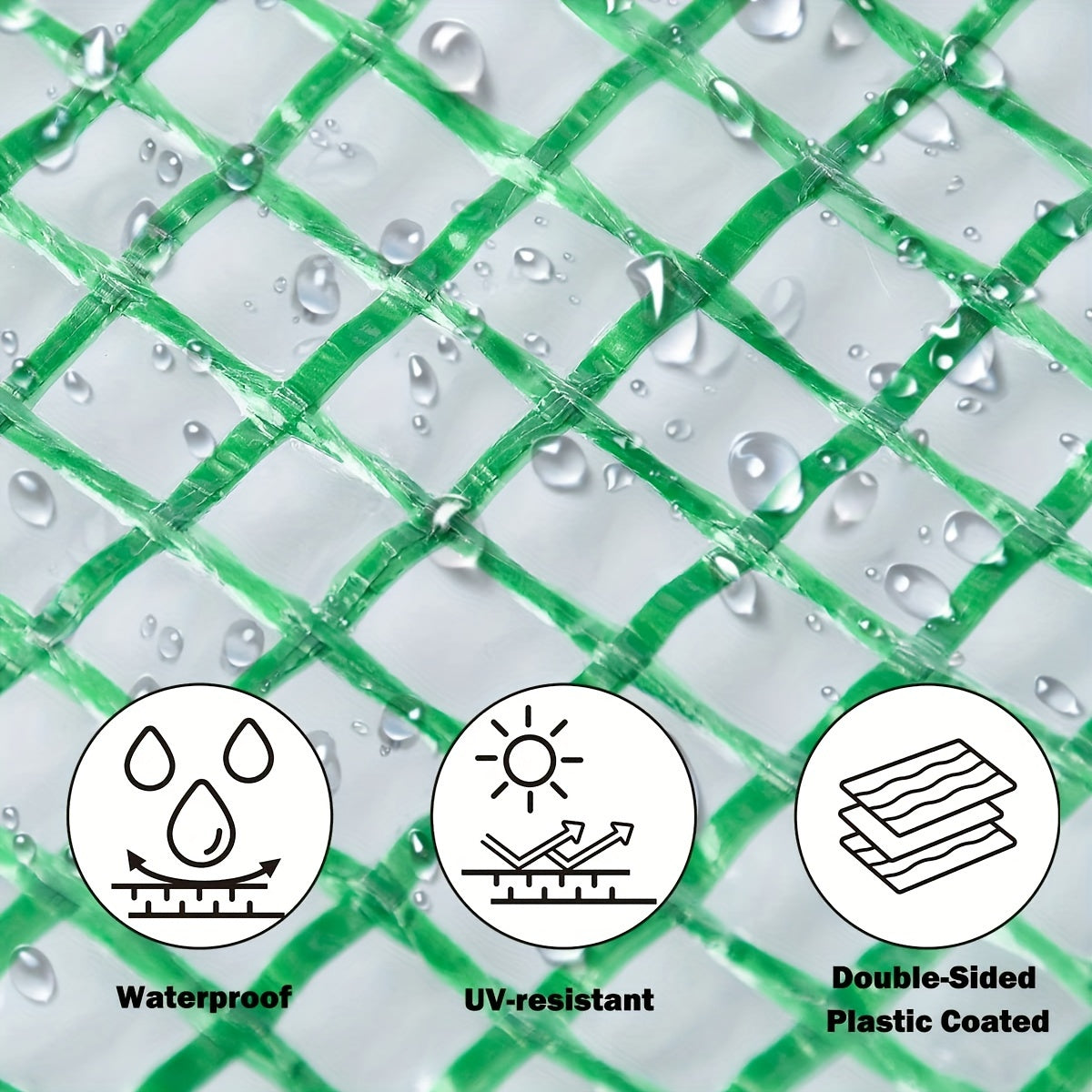 Heavy Duty Green Transparent Tarp -, UV and Waterproof Plastic Cover,