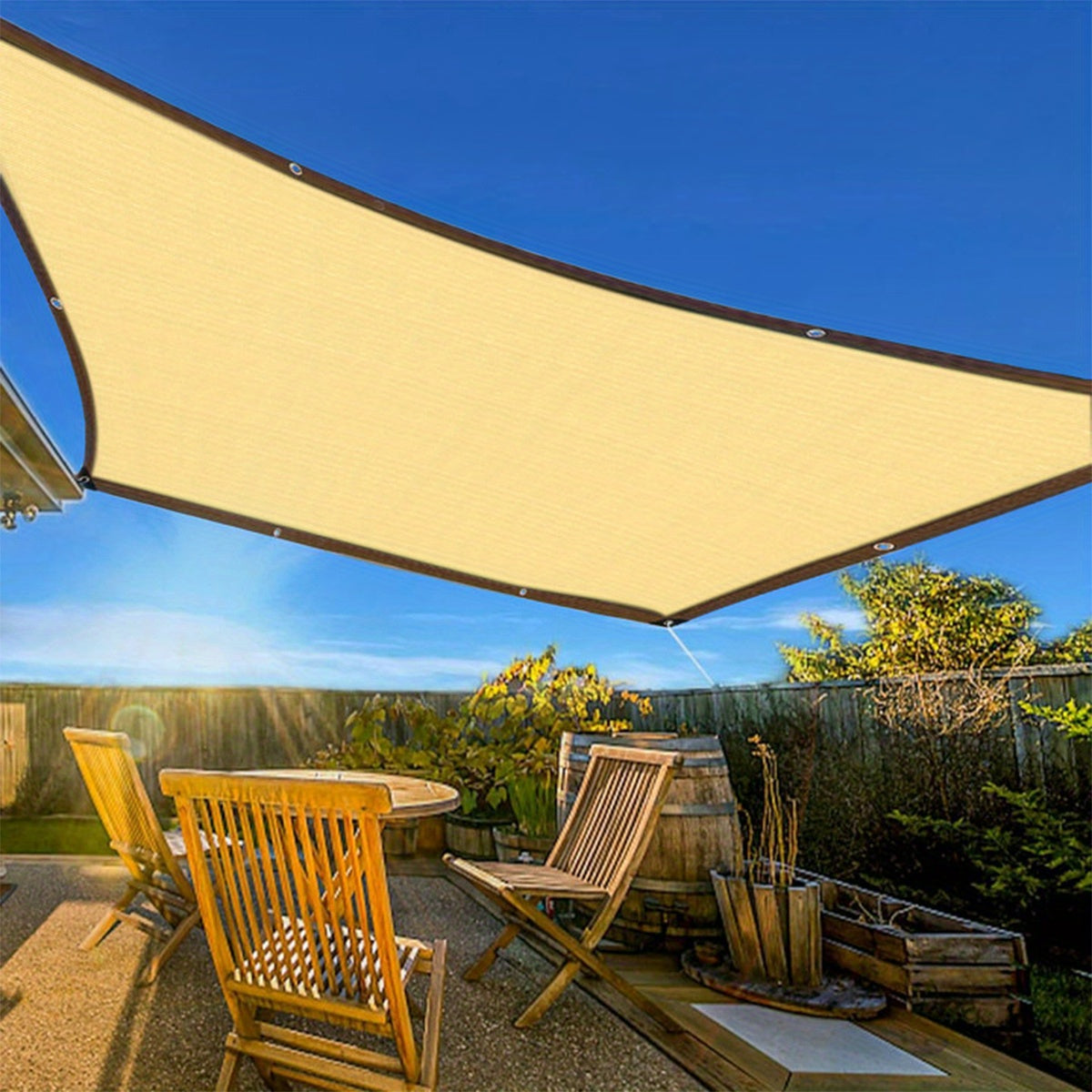 2m*2m single pack anti-ultraviolet sunshade net, suitable for balcony, courtyard, swimming pool, pavilion roof, outdoor terrace tent roof, sunshade cloth with grommets, suitable for agricultural greenhouse