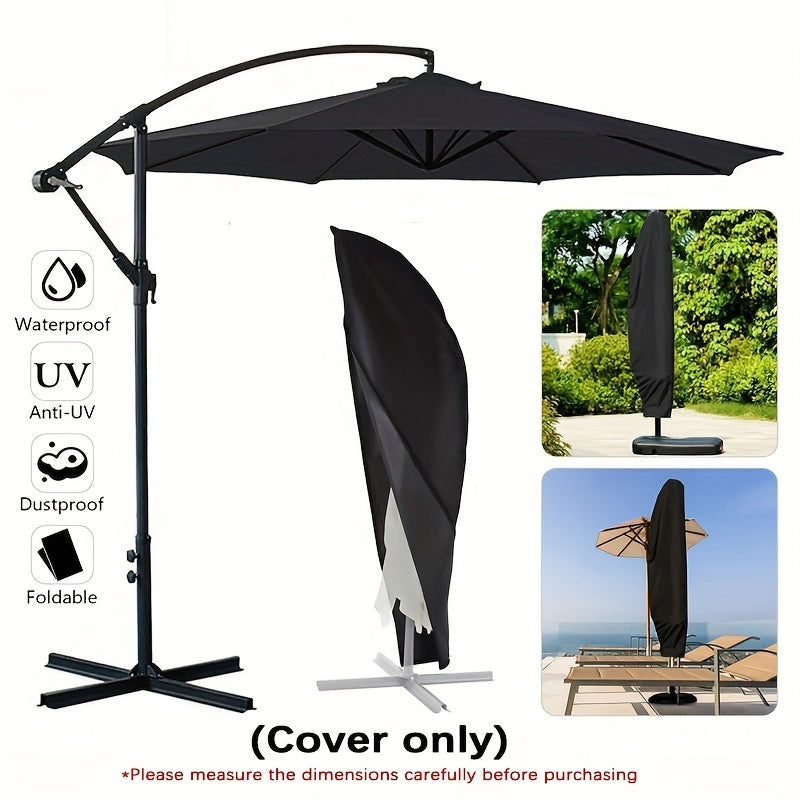 1pc Waterproof Oxford Cloth Outdoor Sunshade Umbrella Cover Garden Weatherproof Patio Cantilever Parasol Rain Cover Accessories, Only Cover
