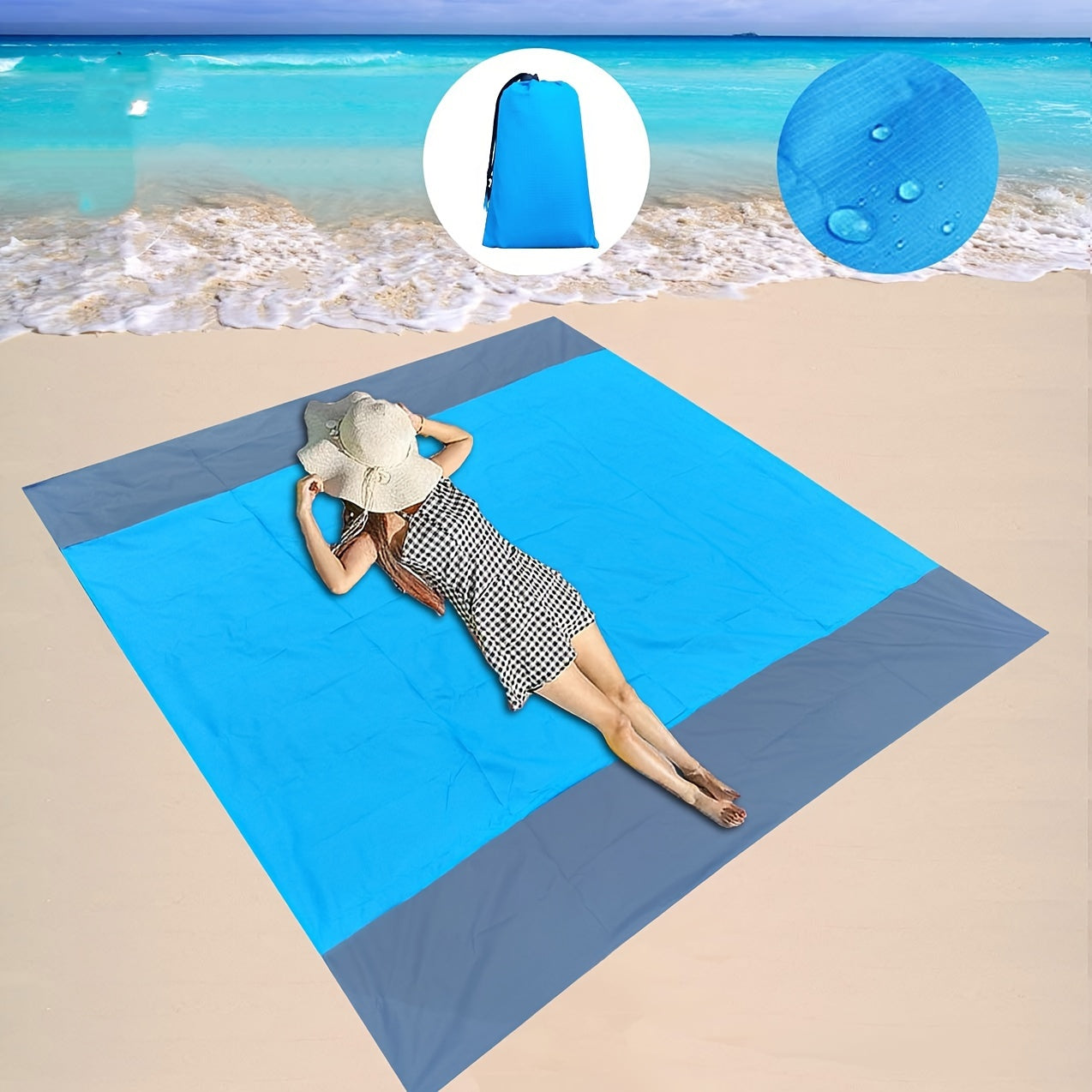 Valentine's Day Picnic Beach Mat, Multicolor No Sand, Compact Travel Size, Lightweight Polyester Fiber Beach Blanket with Accessory Set (Magnesium Rod/Flint Not Included)
