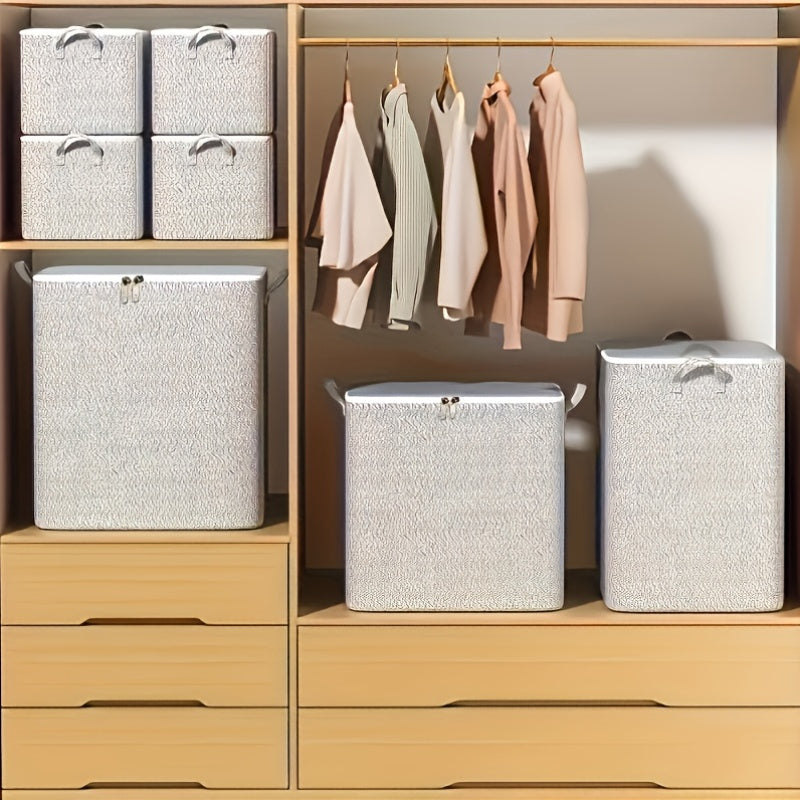 1 large capacity non-woven storage box with handle, waterproof, multi-purpose, suitable for clothes, blankets,