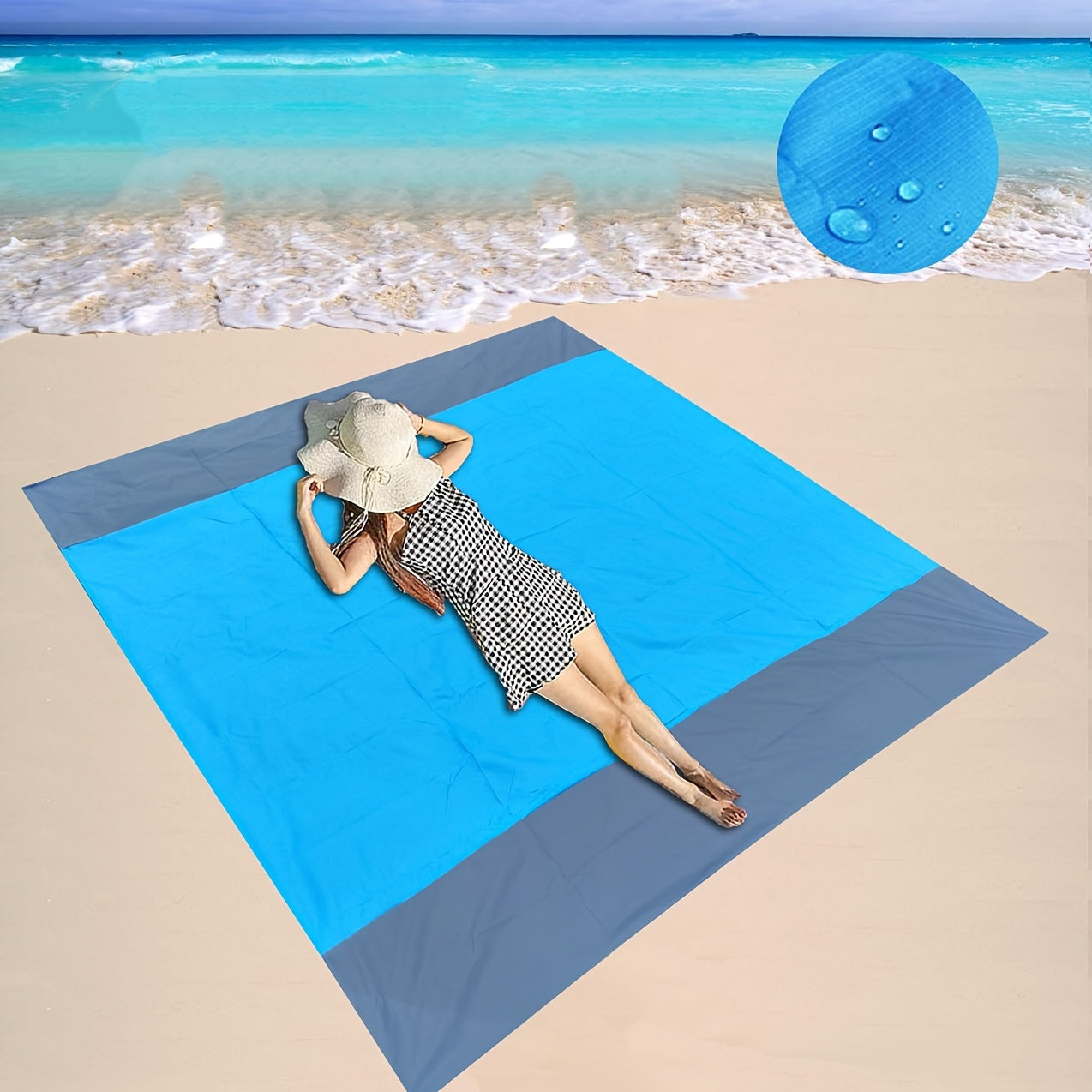 Valentine's Day Picnic Beach Mat, Multicolor No Sand, Compact Travel Size, Lightweight Polyester Fiber Beach Blanket with Accessory Set (Magnesium Rod/Flint Not Included)