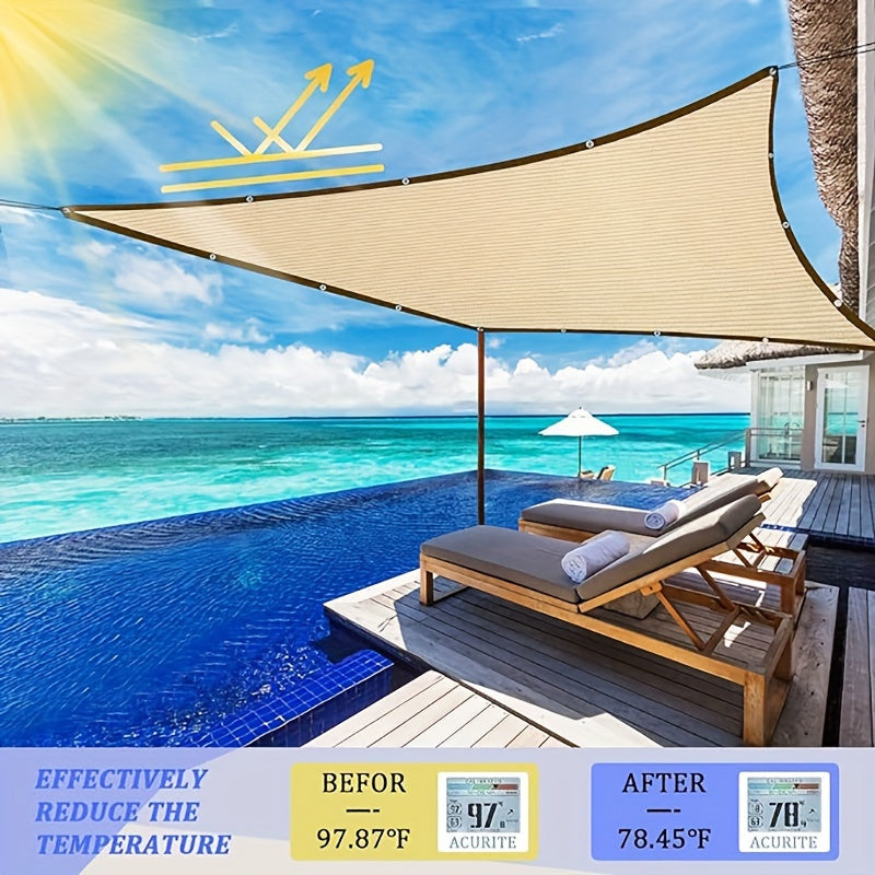 Beige Shade Net - UV Resistant, Encrypted Outdoor Covering for Patios, Gardens, Porches and Balconies - Durable PE Material