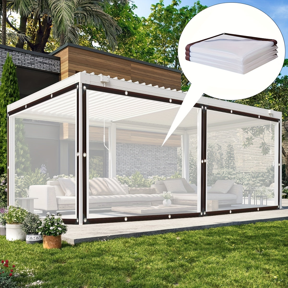 Pe Material Transparent Winter Heat Insulation Cover - Transparent Waterproof Tarpaulin,