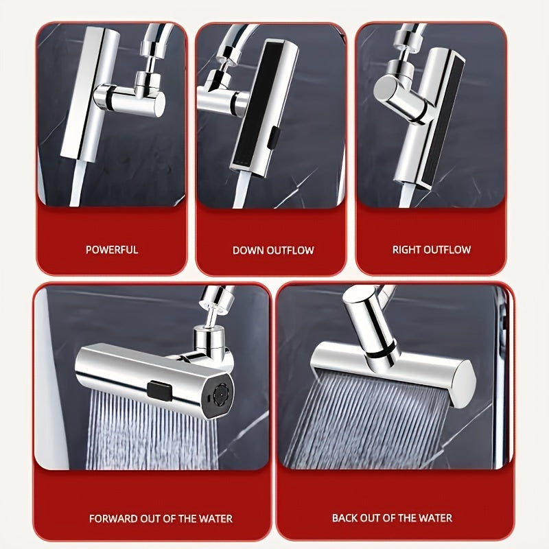 Swivel Kitchen Faucet Set with Touch Control, Waterfall Function and Sink Extension - ABS Material, Anti-Splash Filter, 3 Spray Modes (For Vegetables, Fruits and Dishwashing)