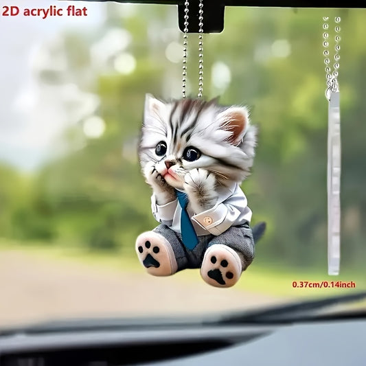 Charming Acrylic Cat Car Charms And Keychains