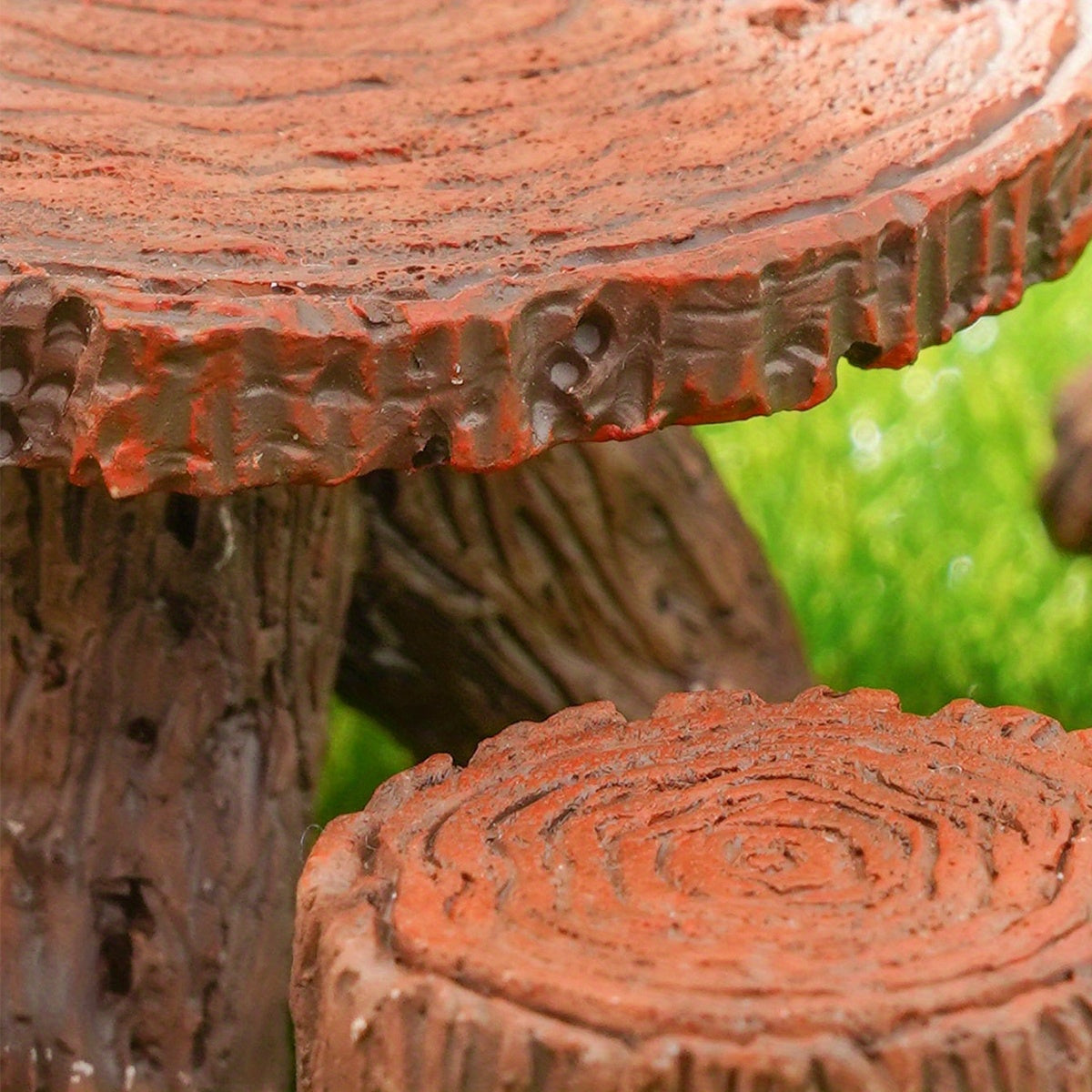 5-Piece Cute Miniature Fairy Garden Furniture Set, Resin Made Imitation Wood Table and Chairs, Hand-Painted Mini Figurines, Perfect for Garden Pots and Miniature Landscape Decorations