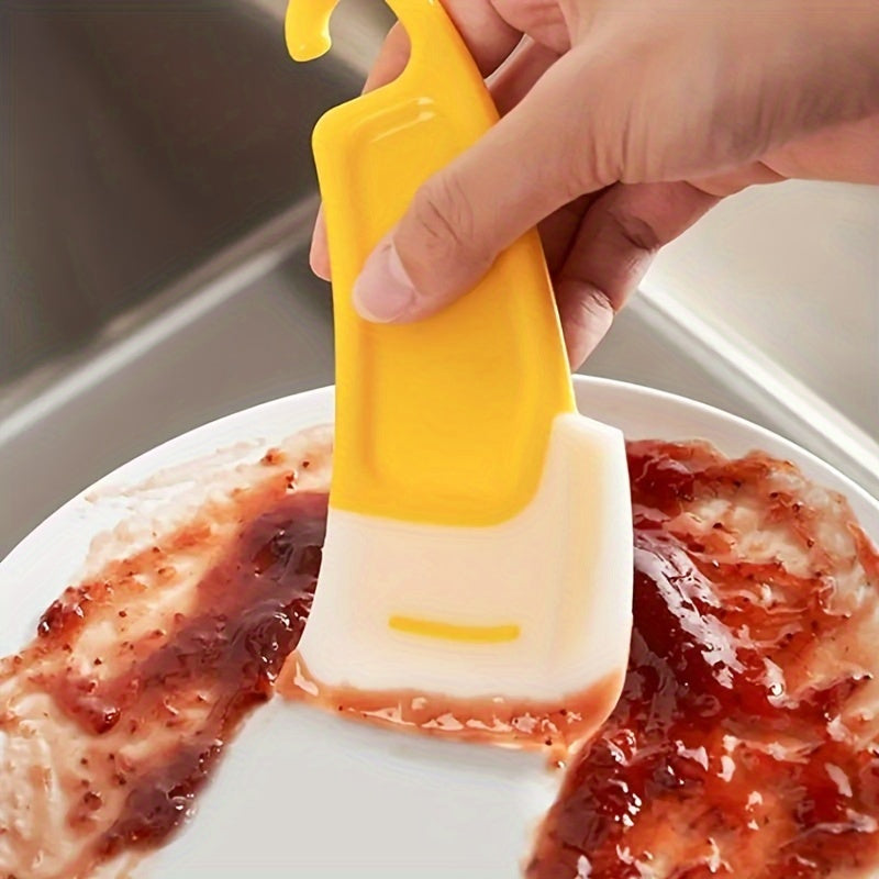 1pcKitchen Silicone Scraper - Durable high temperature resistant scraper for oil-free cleaning, suitable for non-stick pans, boat/household utensil for scraping pots and dishes.