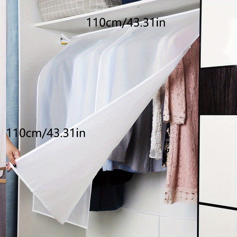 1 Pack Large Clear Plastic Garment Bags, Dustproof Suit Covers, Wardrobe Clothing Protectors, Hanging Storage Bags