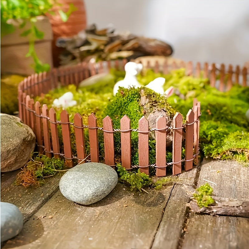 Charming Mini Wooden Fence for Fairy Gardens - Fascinating micro landscaping accessories, perfect for home and garden decoration or