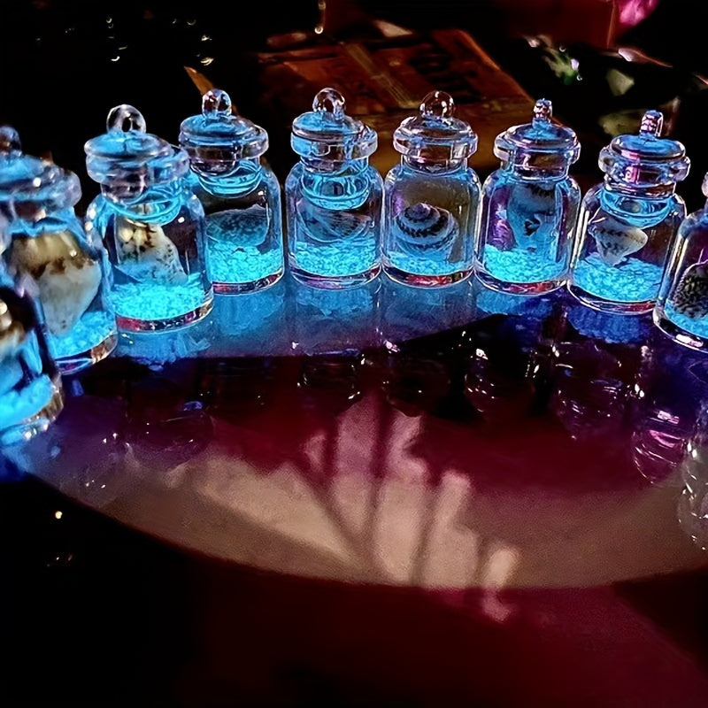 6 luminous transparent bottles ocean theme, Christmas tree mini decorations, home outdoor decorations, Christmas New Year Christmas Eve small gifts,