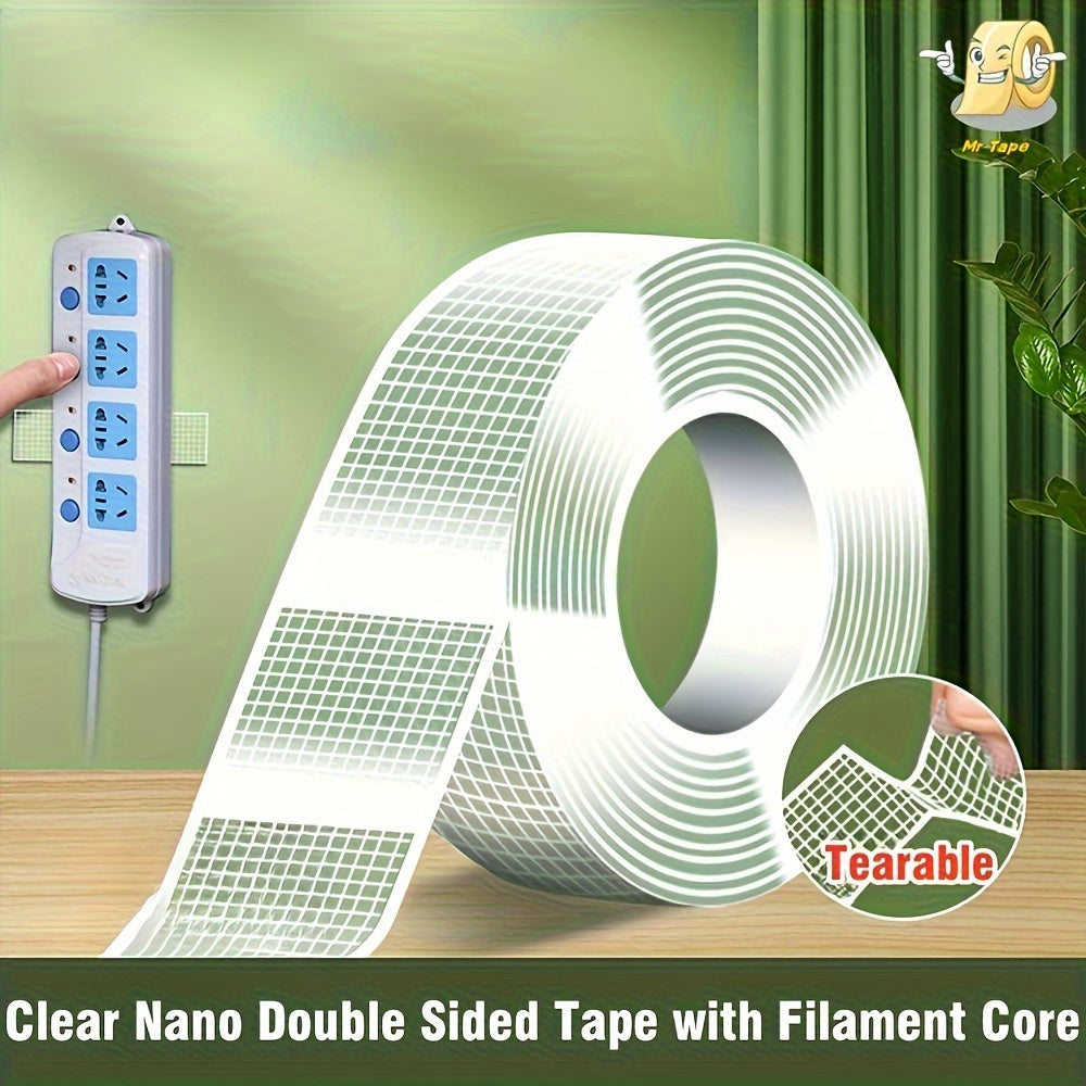 Nano Magic Tape - 1 piece, Waterproof No Residue Adhesive, Heavy Duty Transparent Double-Sided Tape, Multi-Purpose, Suitable for Home and Office, No Electricity Required