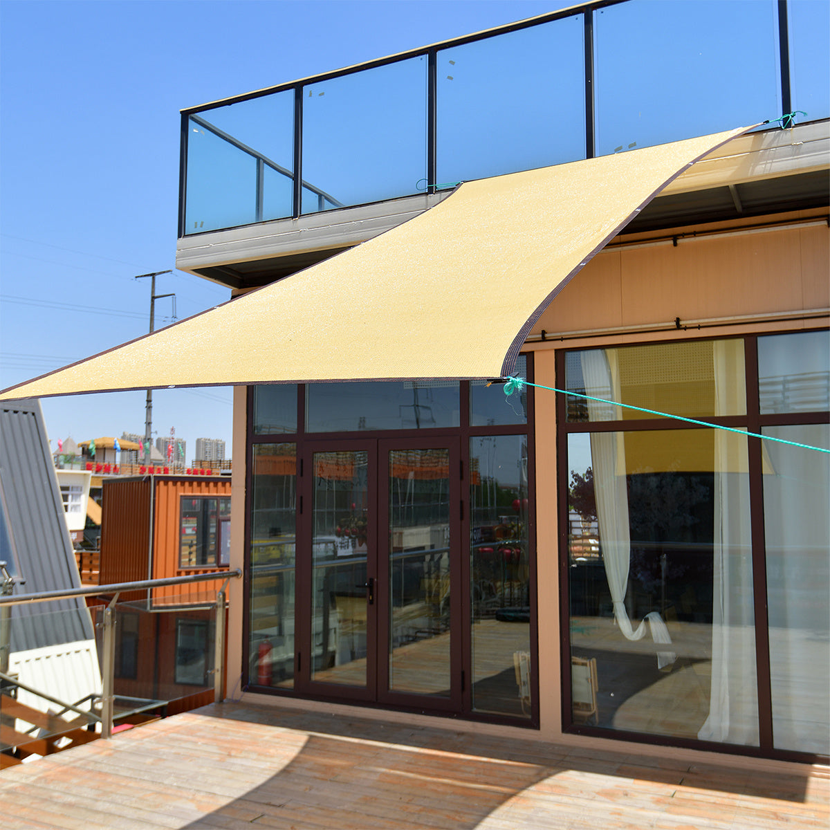 2m*2m single pack anti-ultraviolet sunshade net, suitable for balcony, courtyard, swimming pool, pavilion roof, outdoor terrace tent roof, sunshade cloth with grommets, suitable for agricultural greenhouse