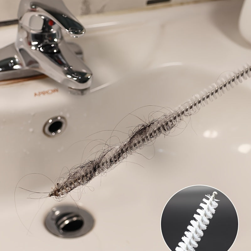 1条 45厘米长 FlexiClean Plastic pipe cleaning brush, pipe head plus tool, bathroom drain and pond sludge remover, flexible cleaning equipment
