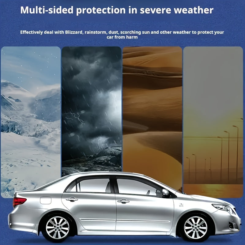 1 Easy-to-fold Winter Car Windshield Cover - 59X23 inches, Durable PVC, Snow, Sun and Rain Protection, with Suction Cup