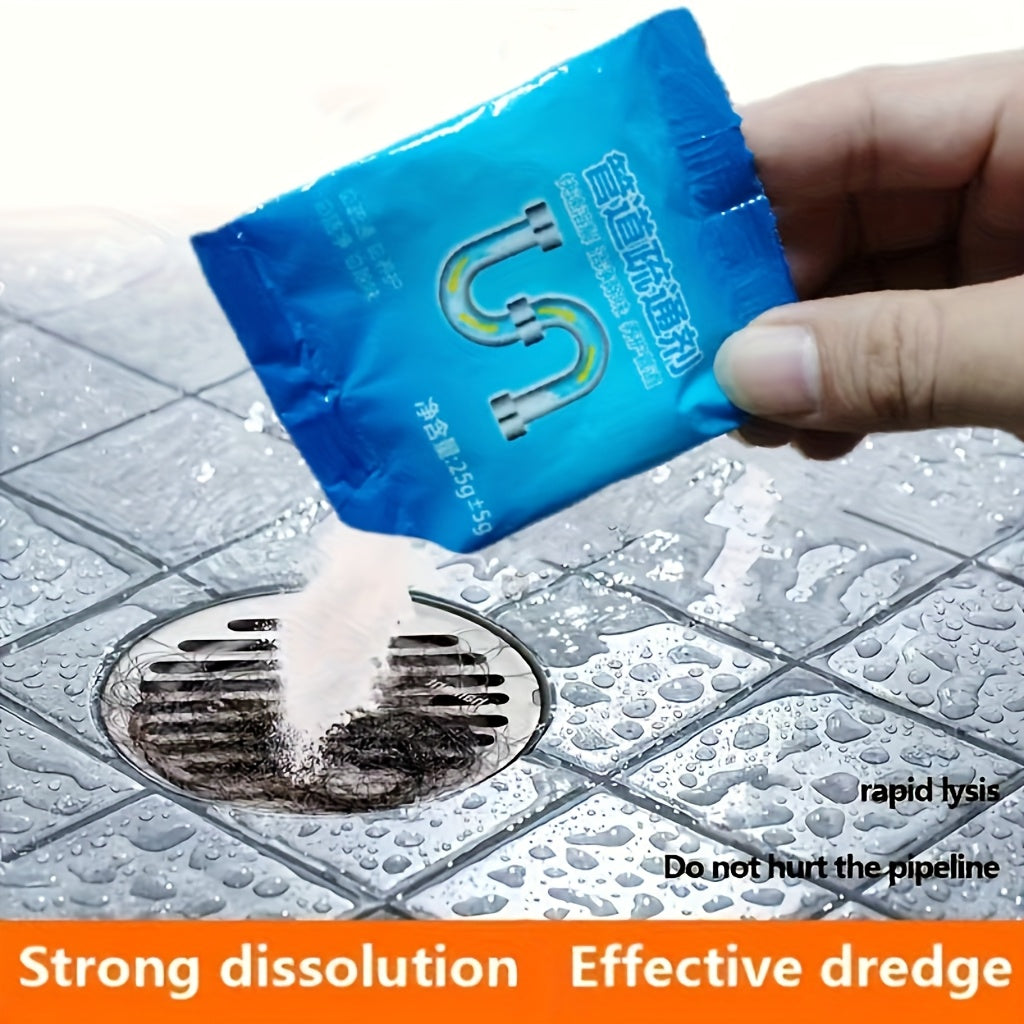 1-pack pipe decontamination cleaner, fast dissolving drain clog remover, effective in unclogging kitchen and bathroom pipes, safe for pipes, maintenance and deodorizing