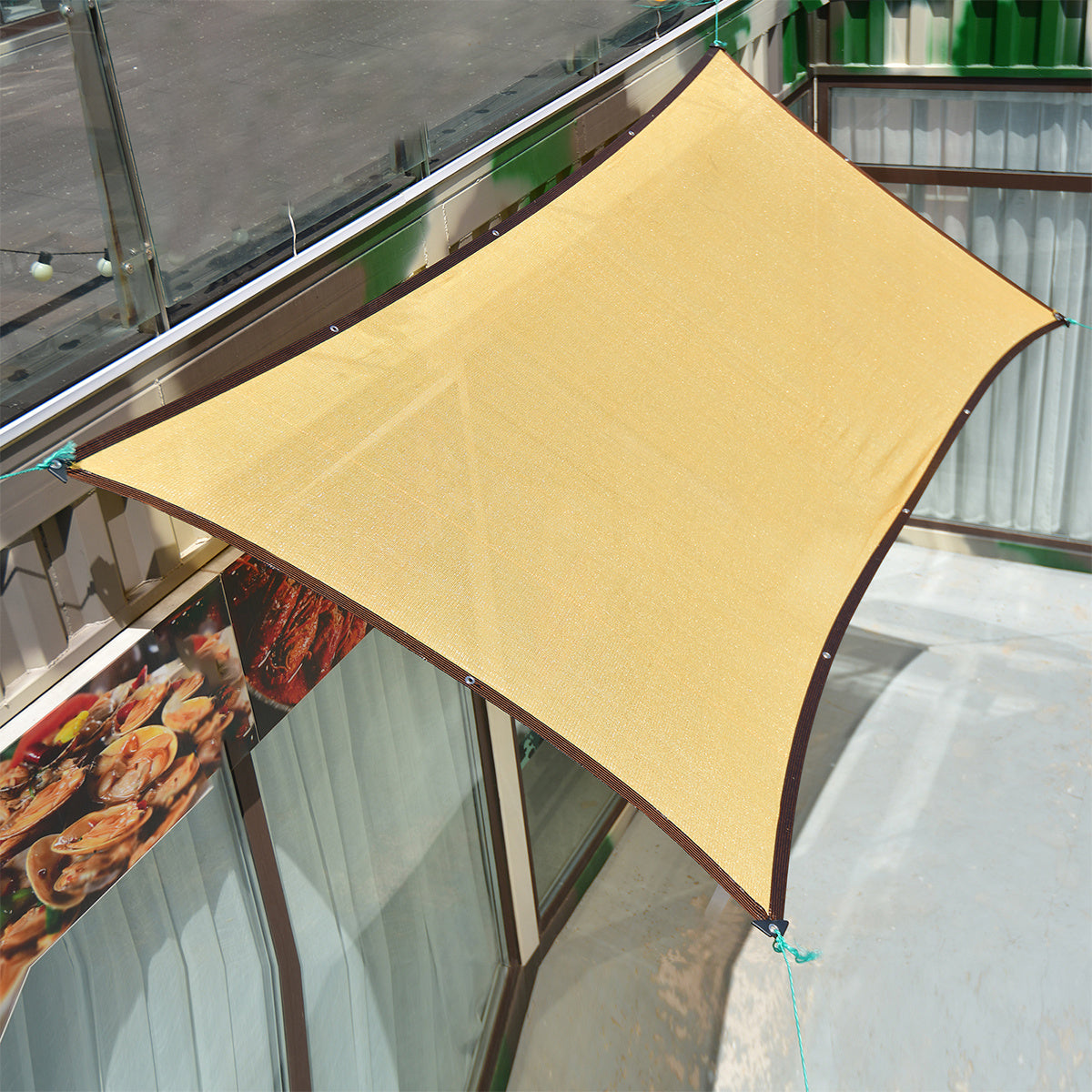 2m*2m single pack anti-ultraviolet sunshade net, suitable for balcony, courtyard, swimming pool, pavilion roof, outdoor terrace tent roof, sunshade cloth with grommets, suitable for agricultural greenhouse