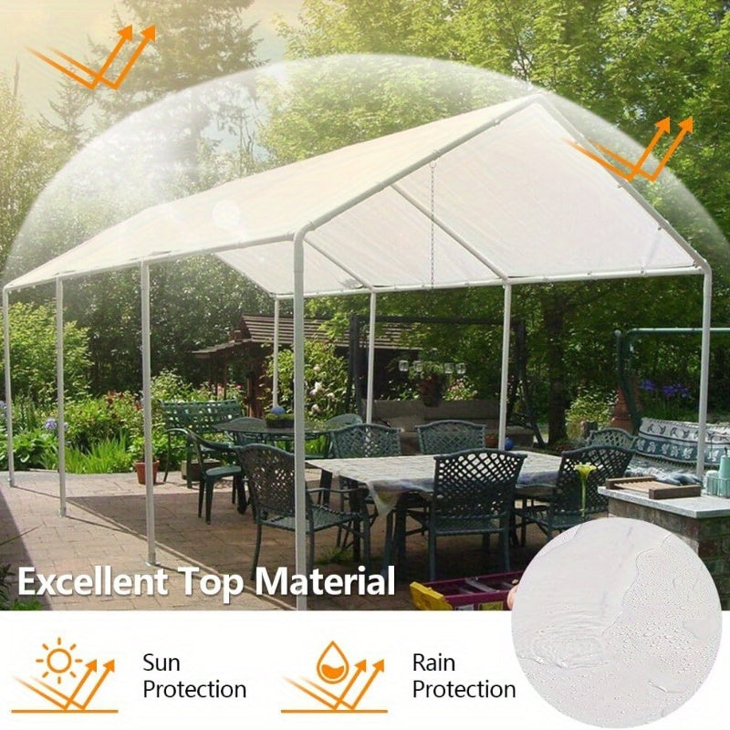Heavy Duty White Waterproof Tarp with Metal Grommets - Double-Sided, Multi-Purpose Outdoor Covering for Camping, Patios, Furniture, Boats and RVs - Reinforced Edges, Frost-Proof, Tear-Resistant