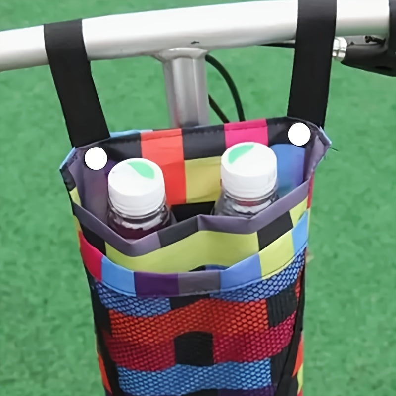 Large Capacity Bike Front Frame Storage Bag - Adjustable Nylon Bag with Phone Holder for Water Bottle, Keys and Wallet
