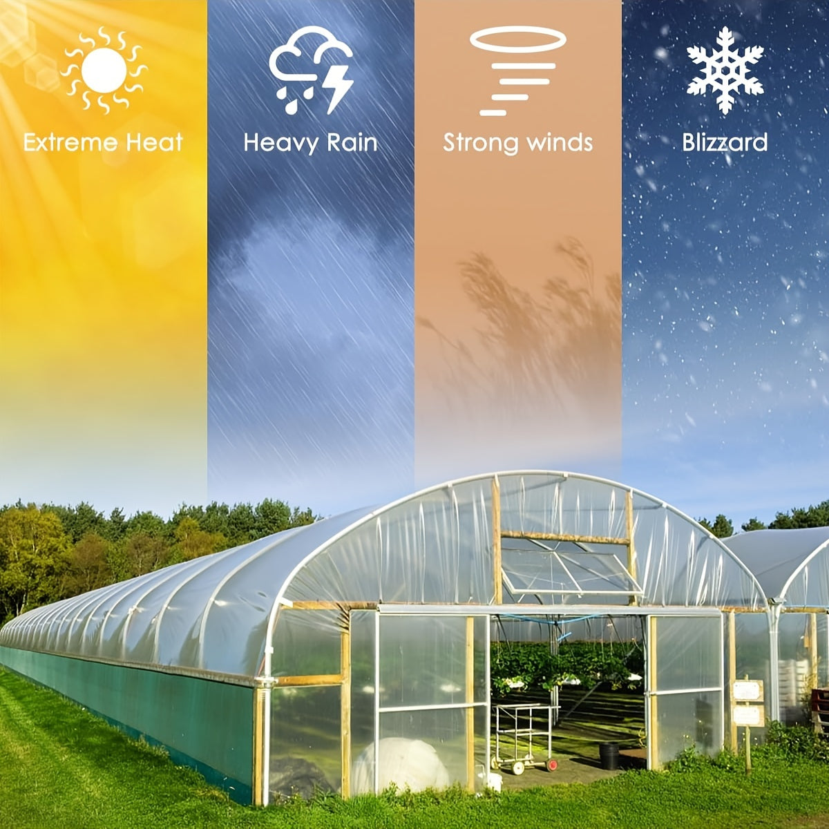 1 Piece Clear Plastic Film, PE Material, Transparent Garden Cover for Plants, Outdoor Vegetable Crops, Furniture and Floor Protection, Garden Film for Greenhouse, Lawn and Gardening Supplies