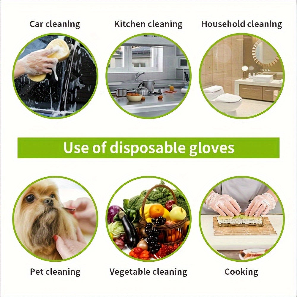 100pcs Premium TPE Disposable Gloves for Women - Waterproof, Lead-Free, Ideal for Kitchen, Baking, Beauty, Pet Grooming & More