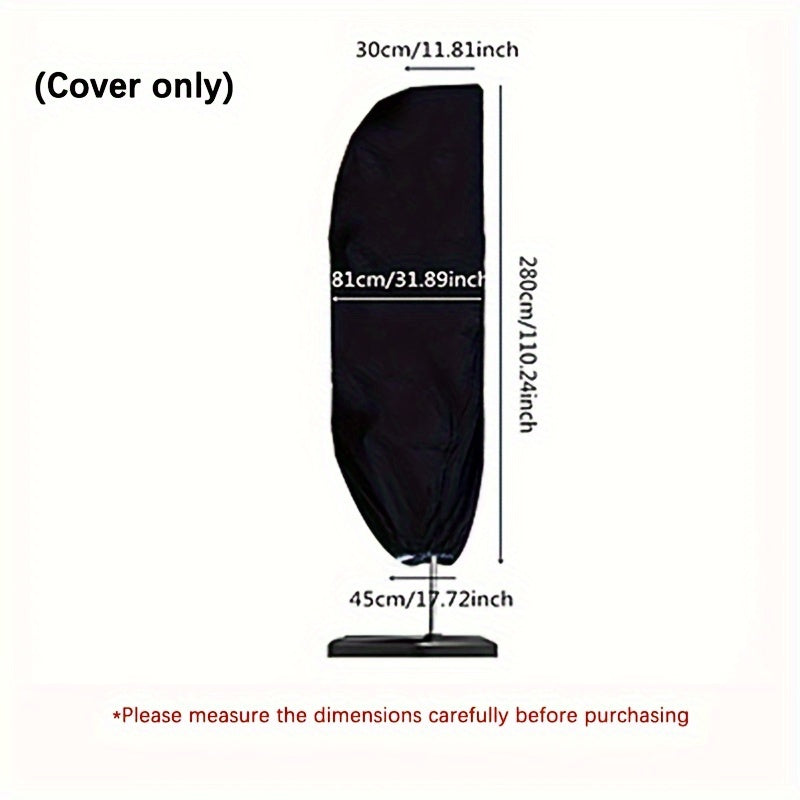 1pc Waterproof Oxford Cloth Outdoor Sunshade Umbrella Cover Garden Weatherproof Patio Cantilever Parasol Rain Cover Accessories, Only Cover