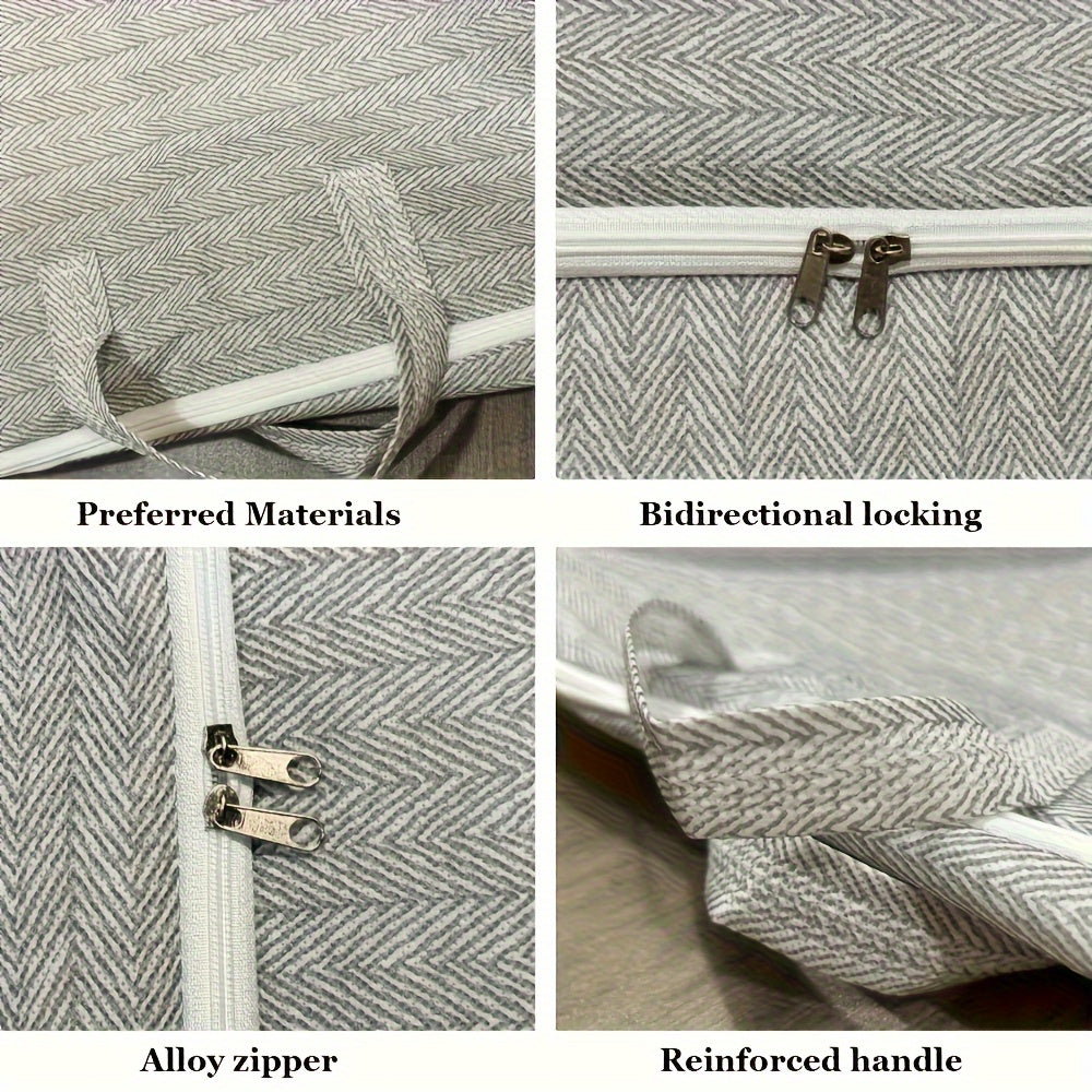 1 large capacity non-woven storage box with handle, waterproof, multi-purpose, suitable for clothes, blankets,