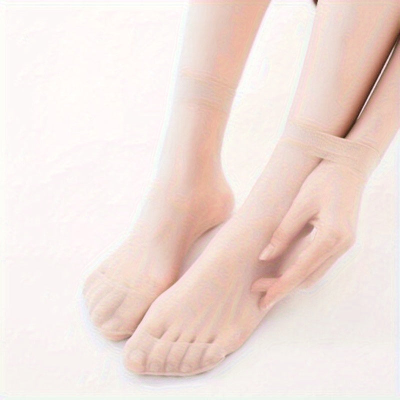 10 pairs of versatile crystal stockings, women's summer thin stockings, short socks, invisible stockings, high elasticity, breathable Colors sent randomly